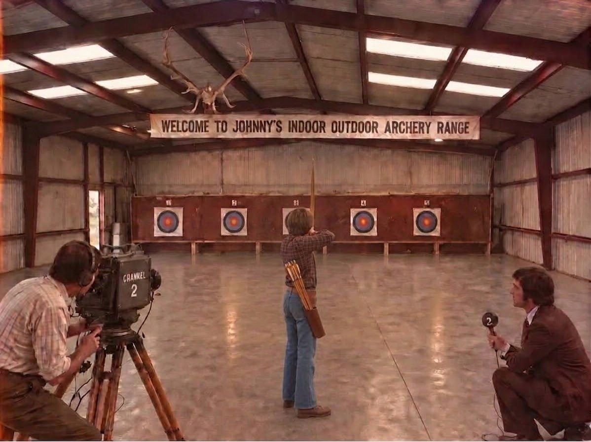 Opening day at the indoor archery range